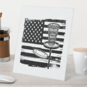 Disc Golf American Flag Reclamebord Met Voetstuk (Insitu)