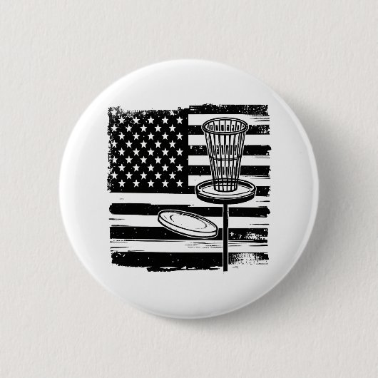 Disc Golf American Flag Ronde Button 5,7 Cm (Voorkant)