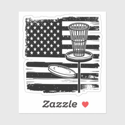 Disc Golf American Flag Sticker (Vel)