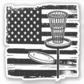 Disc Golf American Flag Sticker (Voorkant)