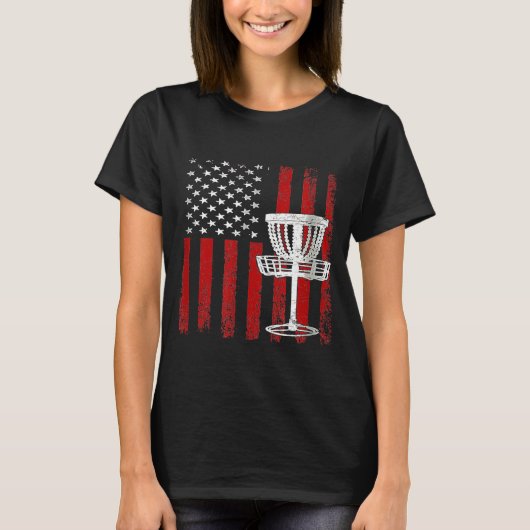 Disc Golf American Flag, vierde juli T-shirt (Voorkant)