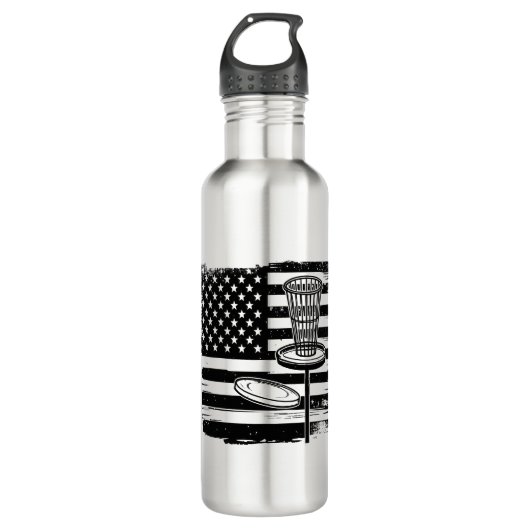 Disc Golf American Flag Waterfles (Voorkant)