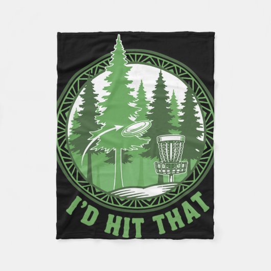 Disc Golf Basket Flying Disc Id Hit That Funny  Fleece Deken (Voorkant)