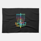 Disc Golf Basket - Hippie Rainbow Gift Theedoek (Horizontaal)