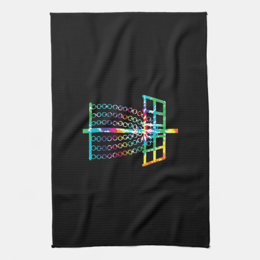 Disc Golf Basket - Hippie Rainbow Gift Theedoek (Verticaal)