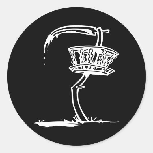Disc Golf Basket Reaper sikkel Gift Funny Mannen Ronde Sticker (Voorkant)