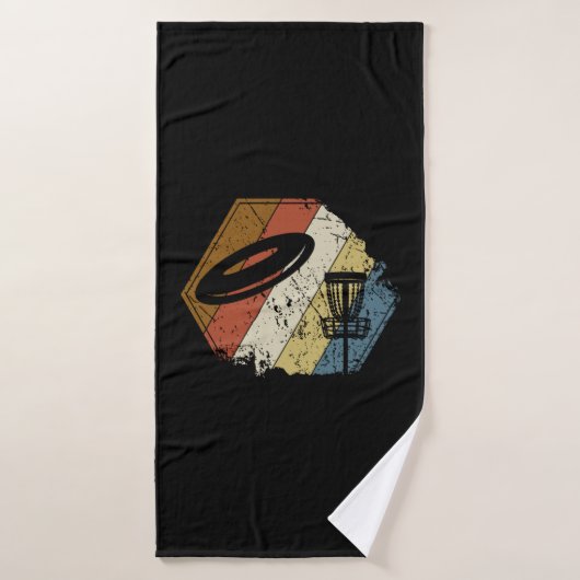 Disc Golf Basket Retro Badhanddoek (Badhanddoek)