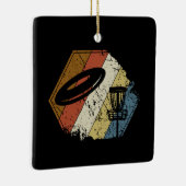 Disc Golf Basket Retro Keramisch Ornament (Rechts)