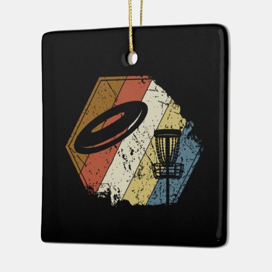 Disc Golf Basket Retro Keramisch Ornament (Links)