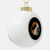 Disc Golf Basket Retro Keramische Bal Ornament (Links)