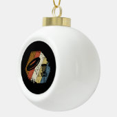 Disc Golf Basket Retro Keramische Bal Ornament (Rechts)