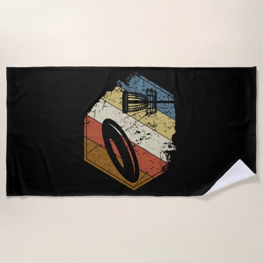 Disc Golf Basket Retro Strandlaken (Voorkant)