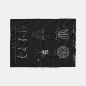 Disc Golf Basket Target Patent Design - Frolf Fleece Deken (Voorkant (Horizontaal))