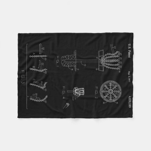 Disc Golf Basket Target Patent Design - Frolf Fleece Deken (Voorkant (Horizontaal))