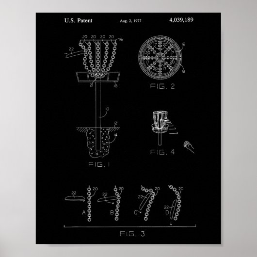 Disc Golf Basket Target Patent Design - Frolf  Poster (Voorkant)
