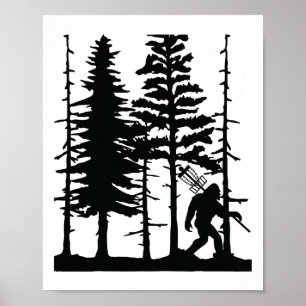 Disc Golf Bigfoot Hiding Wildlife Trees Natuur RET Poster