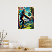 Disc Golf Bigfoot in de Bossen Poster (Keuken)