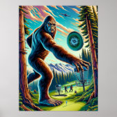 Disc Golf Bigfoot in de Bossen Poster (Voorkant)