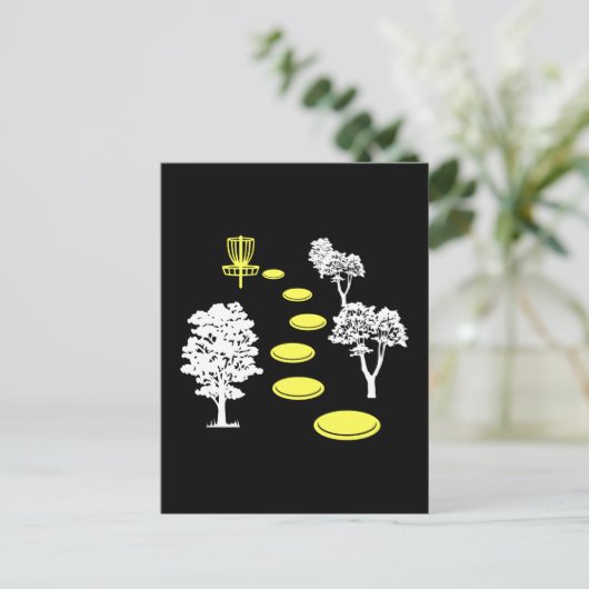 Disc Golf Bossen Disc Golfer Gift Briefkaart (Staand voorkant)