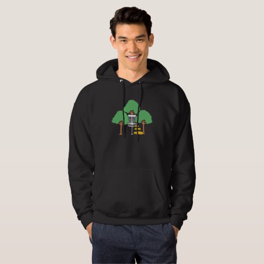 Disc Golf Bossen Disc Golfer Gift Hoodie (Voorkant volledig)