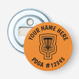 Disc Golf Bottle Open Mini Marker - Naam en PDGA# Button Flesopener