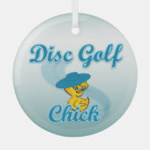 Disc Golf Chick #3 Glas Ornament (Voorkant)