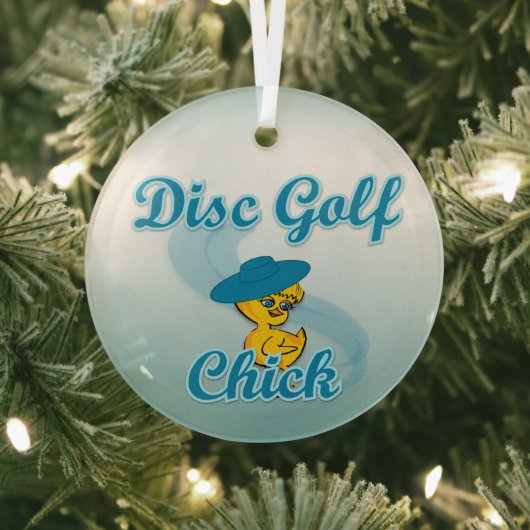 Disc Golf Chick #3 Glas Ornament (Insitu)