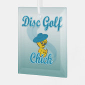 Disc Golf Chick #3 Glas Ornament (Voorkant links)