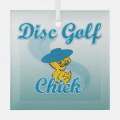 Disc Golf Chick #3 Glas Ornament (Voorkant)