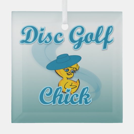 Disc Golf Chick #3 Glas Ornament (Voorkant)