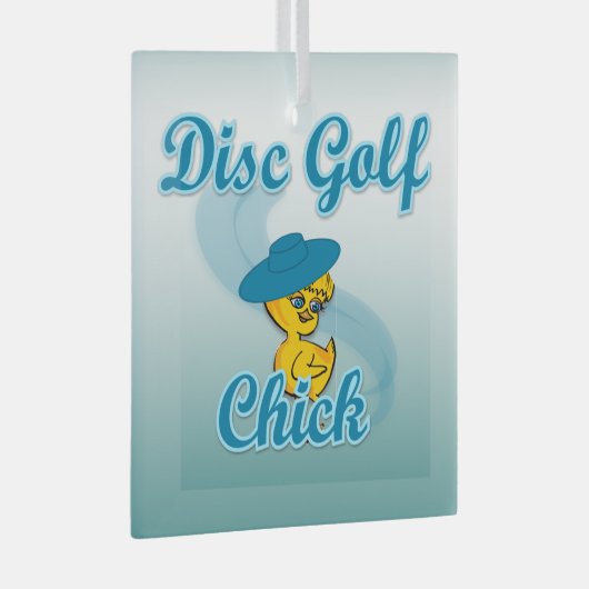 Disc Golf Chick #3 Glas Ornament (Voorkant Rechts)