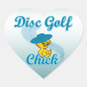 Disc Golf Chick #3 Hart Sticker (Voorkant)