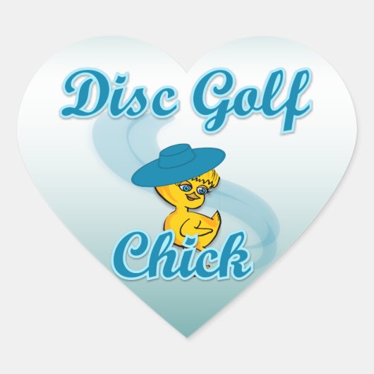 Disc Golf Chick #3 Hart Sticker (Voorkant)