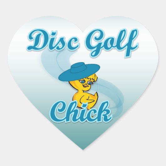 Disc Golf Chick #3 Hart Sticker (Voorkant)