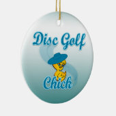 Disc Golf Chick #3 Keramisch Ornament (Rechts)