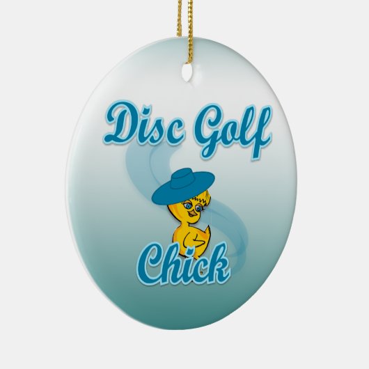 Disc Golf Chick #3 Keramisch Ornament (Rechts)
