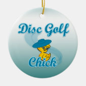 Disc Golf Chick #3 Keramisch Ornament (Voorkant)