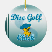 Disc Golf Chick #3 Keramisch Ornament (Achterkant)