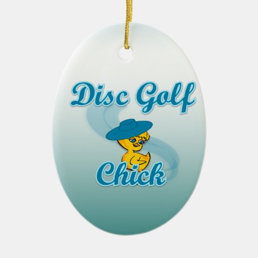 Disc Golf Chick #3 Keramisch Ornament (Voorkant)