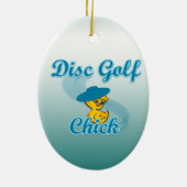 Disc Golf Chick #3 Keramisch Ornament (Achterkant)