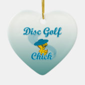 Disc Golf Chick #3 Keramisch Ornament (Voorkant)