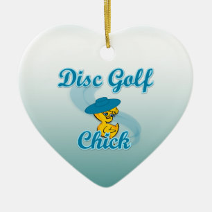 Disc Golf Chick #3 Keramisch Ornament