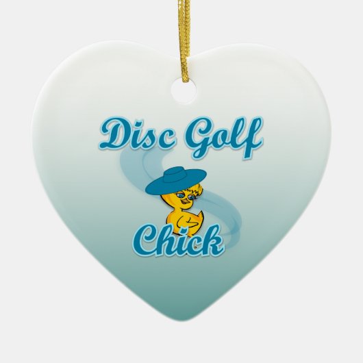 Disc Golf Chick #3 Keramisch Ornament (Voorkant)