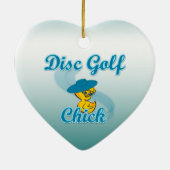 Disc Golf Chick #3 Keramisch Ornament (Achterkant)