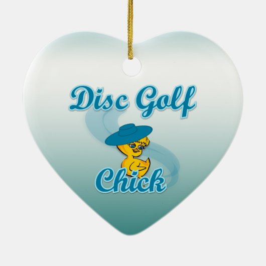 Disc Golf Chick #3 Keramisch Ornament (Achterkant)