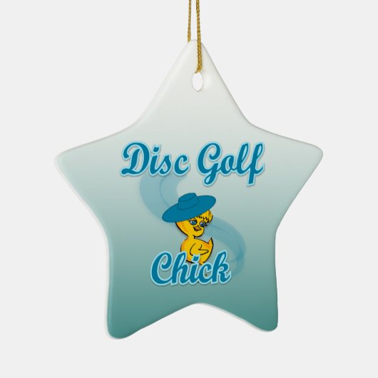Disc Golf Chick #3 Keramisch Ornament (Rechts)