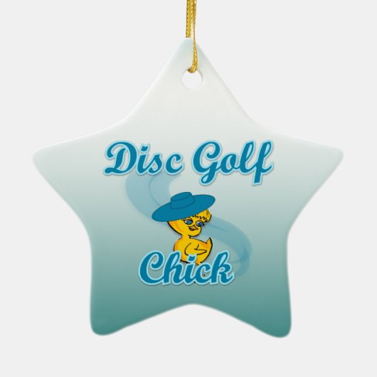 Disc Golf Chick #3 Keramisch Ornament (Achterkant)