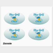 Disc Golf Chick #3 Ovale Sticker (Vel)
