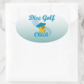 Disc Golf Chick #3 Ovale Sticker (Tas)