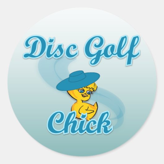 Disc Golf Chick #3 Ronde Sticker (Voorkant)